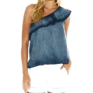 Cloth & Stone Chambray One Shoulder Top